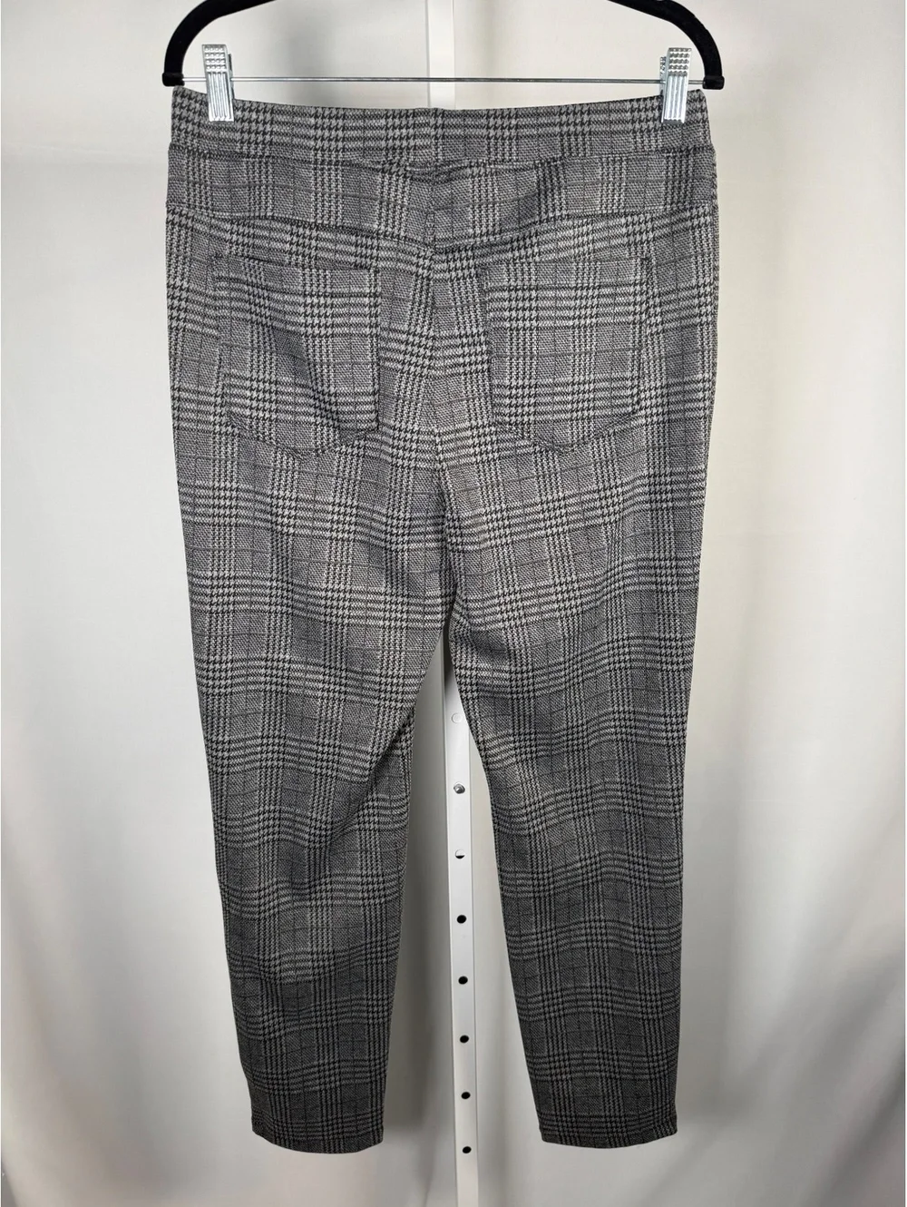 Halara Flex High Waisted Houndstooth Plaid Skinny Pants Charcoal Black Size L